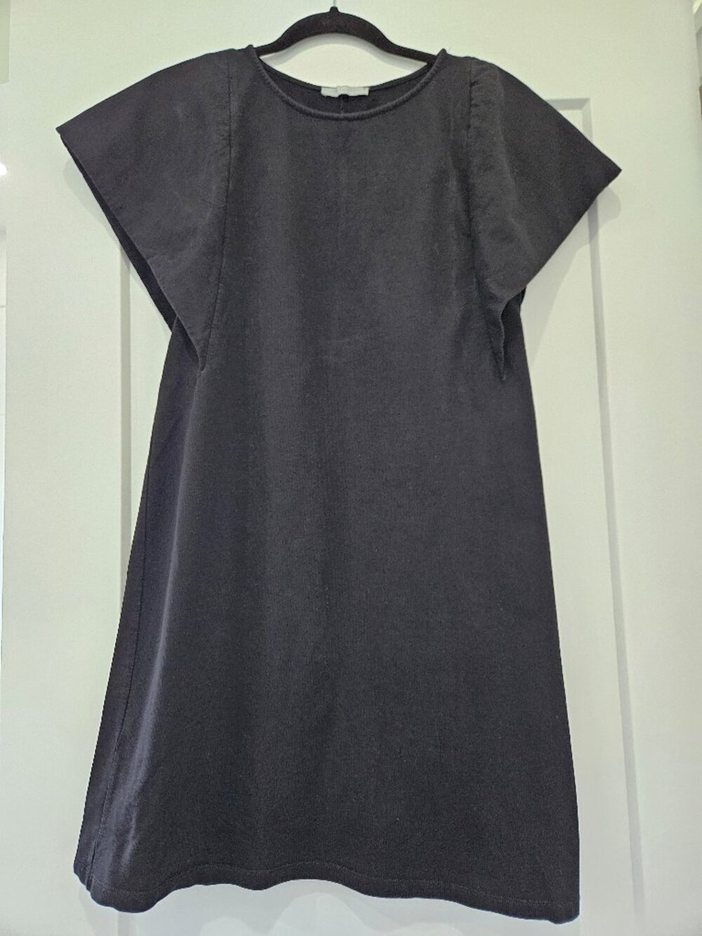 Black dress with short wing sleeve